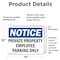 Signmission Private Property Employee Parking Only OSHA Notice Sign, Vinyl Decal, 14in W x 10in L, 2PK OS-2PACK-NS-D-1014-L-17829 - alternate 2
